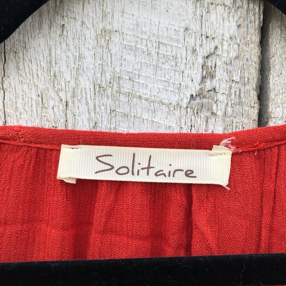 Solitaire | orange embroidered boho flowy top - Picture 5 of 6